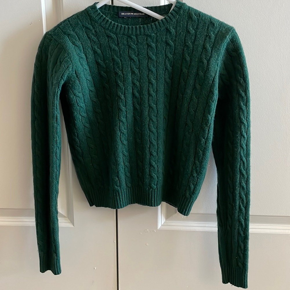 Cable knit Brandy Melville green sweater